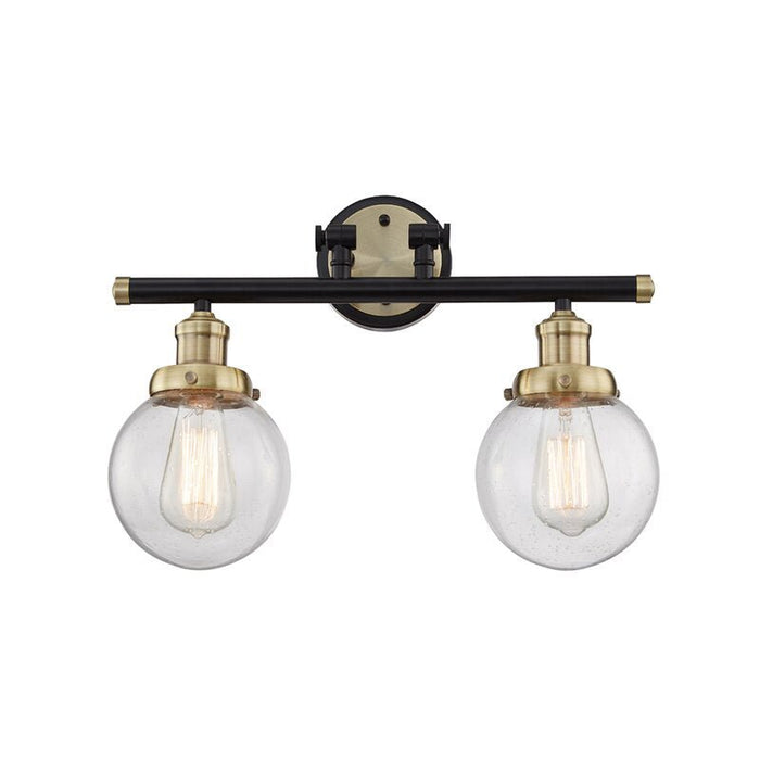 Vanity Art Wall Vanity Light Fixture 2-Lights Wall Sconce Lighting Antique Brass Modern Bathroom Lights with Clear Seedy Glass Vintage Porch Wall Lamp for Mirror Kitchen Living Room BA201-2BK-AB-SY - HomeBeyond