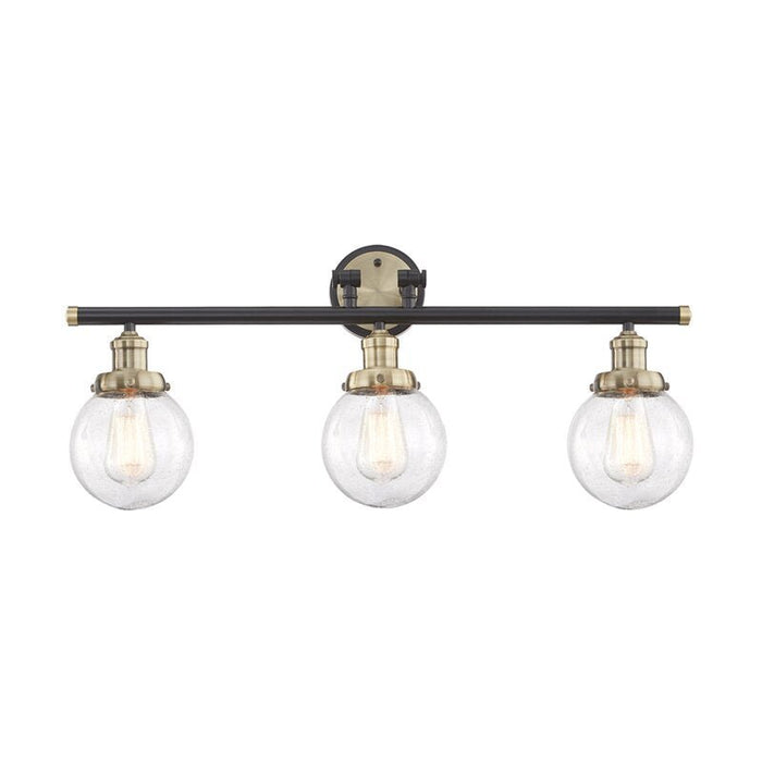 Vanity Art Wall Vanity Light Fixture 3-Lights Wall Sconce Lighting Antique Brass Modern Bathroom Lights with Clear Seedy Glass Vintage Porch Wall Lamp for Mirror Kitchen Living Room BA201-3-BK-AB-SY - HomeBeyond