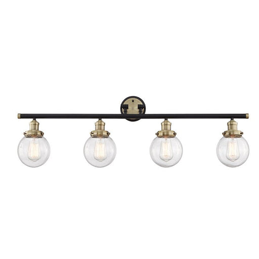 Vanity Art Wall Vanity Light Fixture 4-Lights Wall Sconce Lighting Antique Brass Modern Bathroom Lights with Clear Seedy Glass Vintage Porch Wall Lamp for Mirror Kitchen Living Room BA201-4BK-AB-SY - HomeBeyond