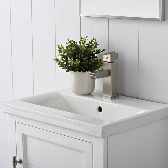 Vannes 20" Single Sink Bathroom Vanity in Silver Grey / White / Vintage Green - HomeBeyond