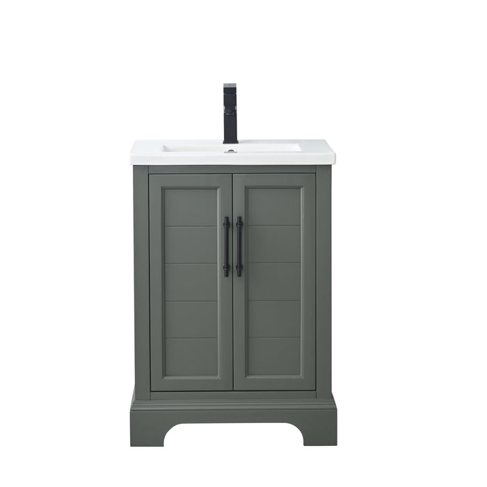 Vannes 24" Single Sink Bathroom Vanity in Silver Grey / White / Vintage Green - HomeBeyond