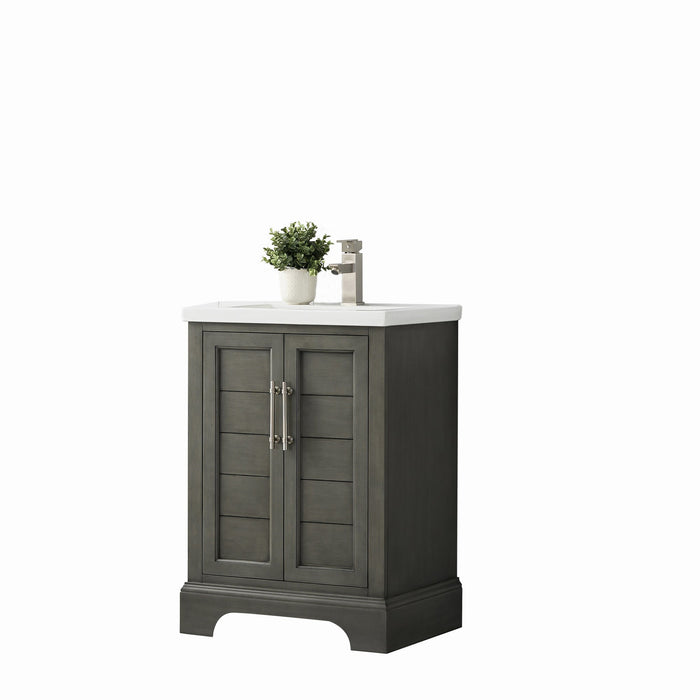 Vannes 24" Single Sink Bathroom Vanity in Silver Grey / White / Vintage Green - HomeBeyond