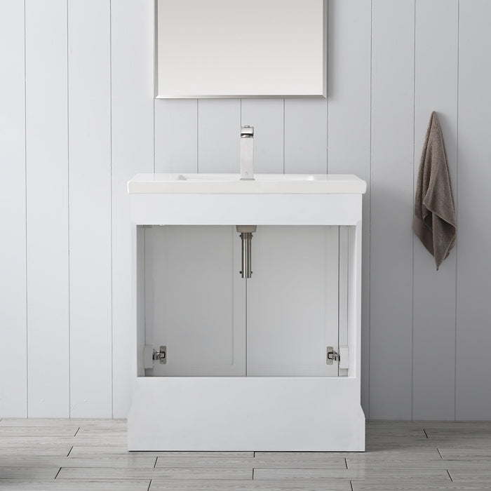 Vannes 30" Single Sink Bathroom Vanity in Silver Grey / White / Vintage Green - HomeBeyond
