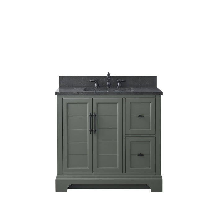 Vannes 36" Single Sink Bathroom Vanity in Silver Grey / White / Vintage Green - HomeBeyond