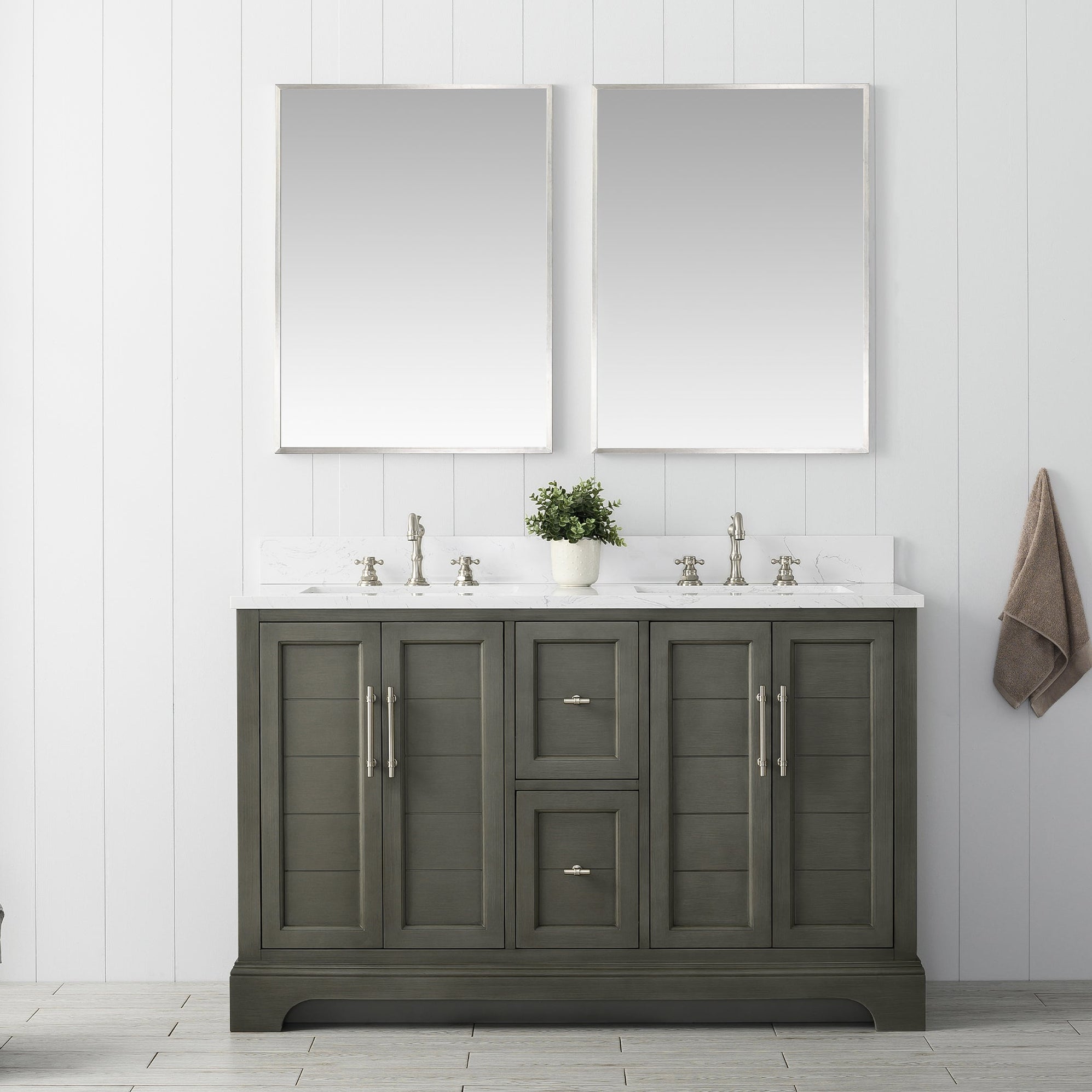 54 Inch Double Sink Bathroom Vanity – Vannes — HomeBeyond