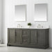 Vannes 72" Double Sink Bathroom Vanity in Silver Grey / White / Vintage Green - HomeBeyond