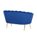 Velvet Flared Arm Loveseat Contemporary Channel Tufted Loveseat Comfy Barrel Curved Sofa Chair - HomeBeyond