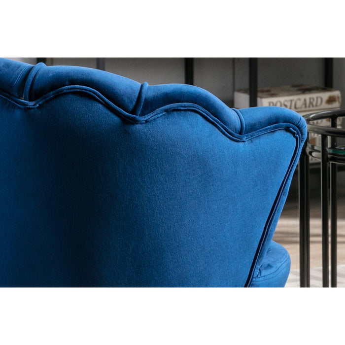 Velvet Flared Arm Loveseat Contemporary Channel Tufted Loveseat Comfy Barrel Curved Sofa Chair - HomeBeyond