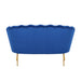 Velvet Flared Arm Loveseat Contemporary Channel Tufted Loveseat Comfy Barrel Curved Sofa Chair - HomeBeyond