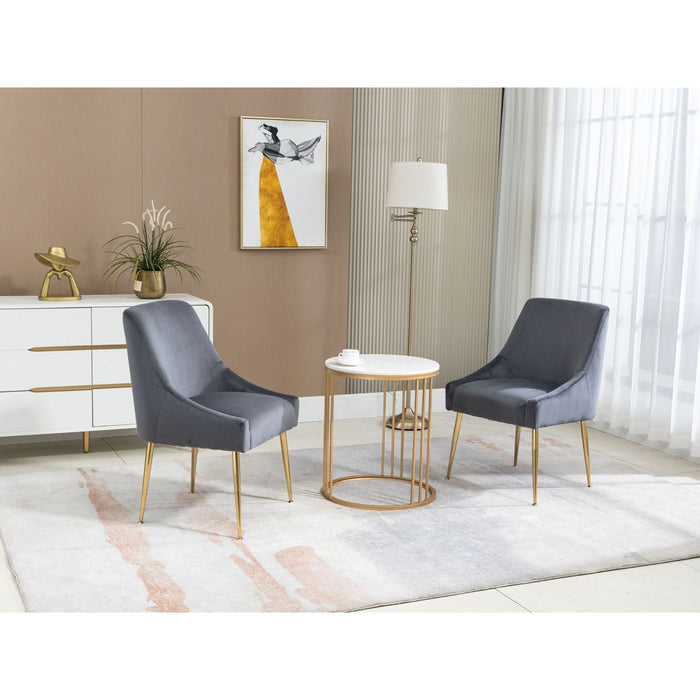 Velvet Upholstered Wing Back Parsons Chair - HomeBeyond
