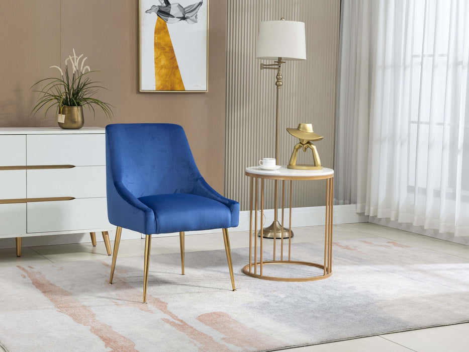 Velvet Upholstered Wing Back Parsons Chair - HomeBeyond