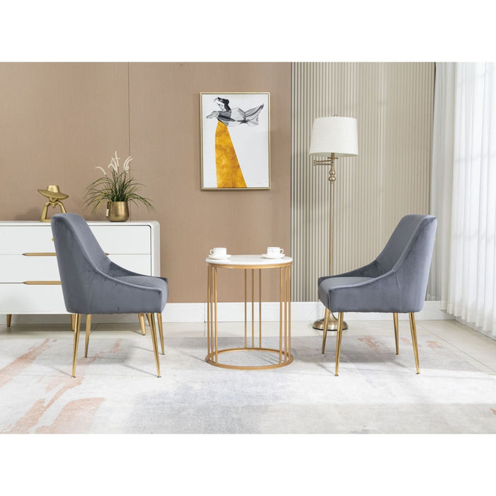 Velvet Upholstered Wing Back Parsons Chair - HomeBeyond