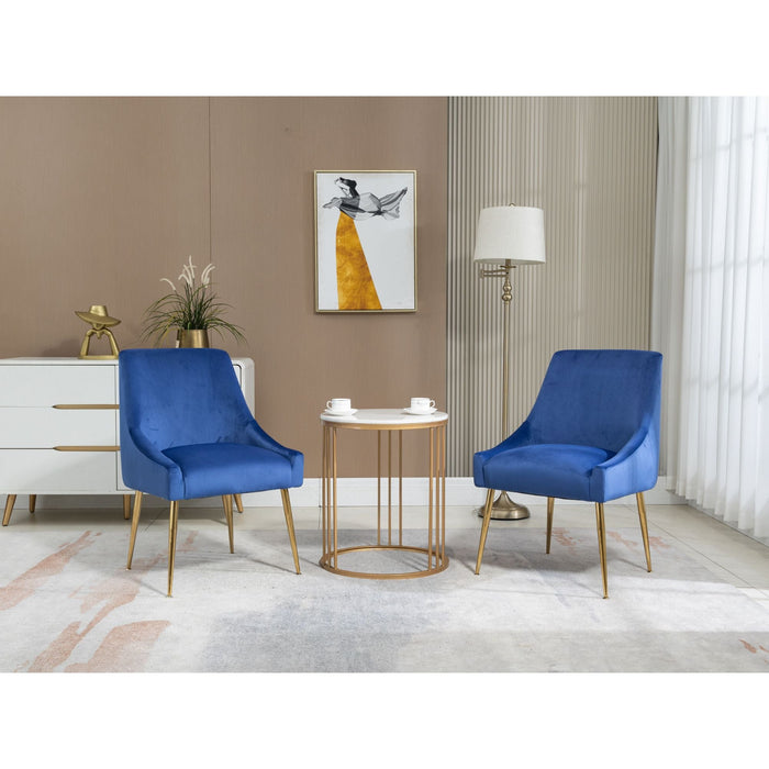 Velvet Upholstered Wing Back Parsons Chair - HomeBeyond