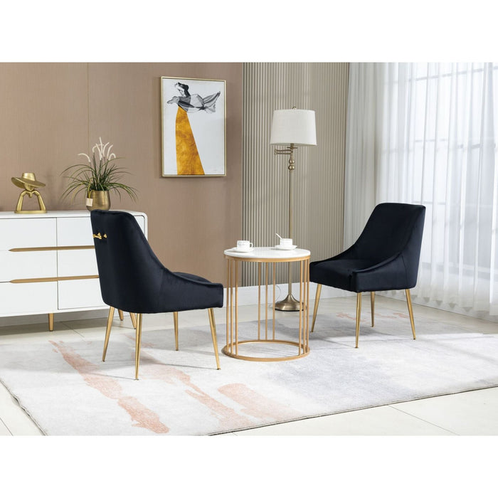 Velvet Upholstered Wing Back Parsons Chair - HomeBeyond