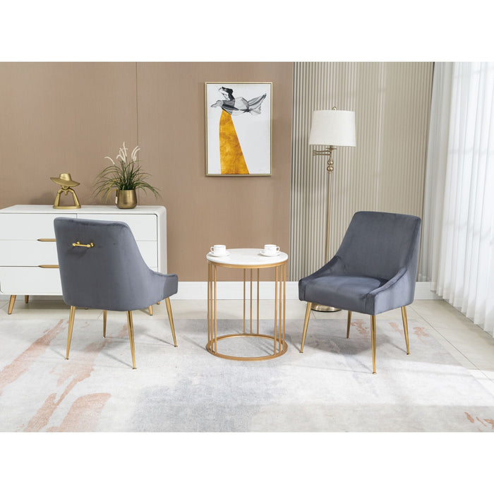 Velvet Upholstered Wing Back Parsons Chair - HomeBeyond