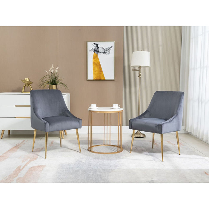 Velvet Upholstered Wing Back Parsons Chair - HomeBeyond