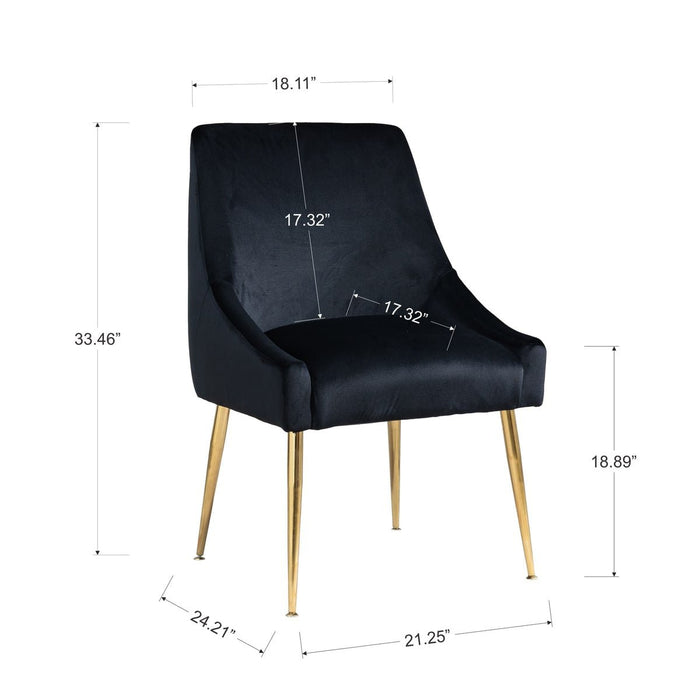 Velvet Upholstered Wing Back Parsons Chair - HomeBeyond