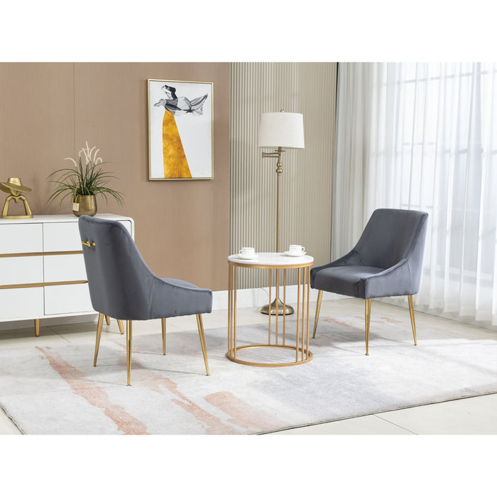 Velvet Upholstered Wing Back Parsons Chair - HomeBeyond