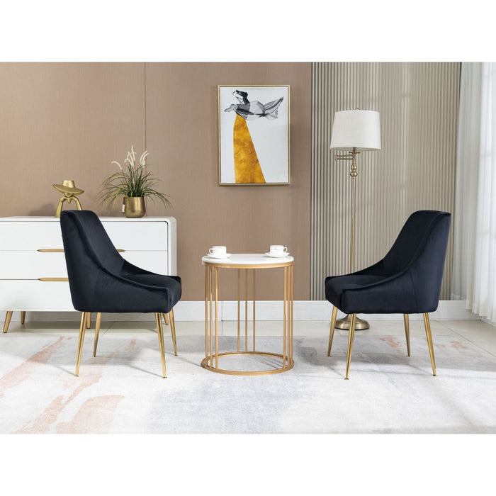 Velvet Upholstered Wing Back Parsons Chair - HomeBeyond