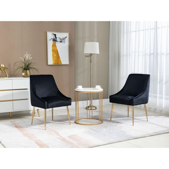 Velvet Upholstered Wing Back Parsons Chair - HomeBeyond