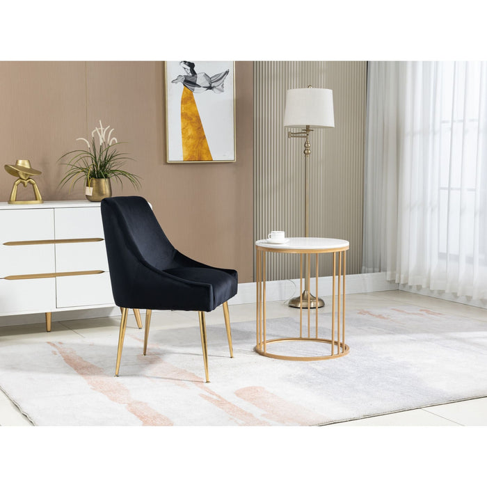 Velvet Upholstered Wing Back Parsons Chair - HomeBeyond