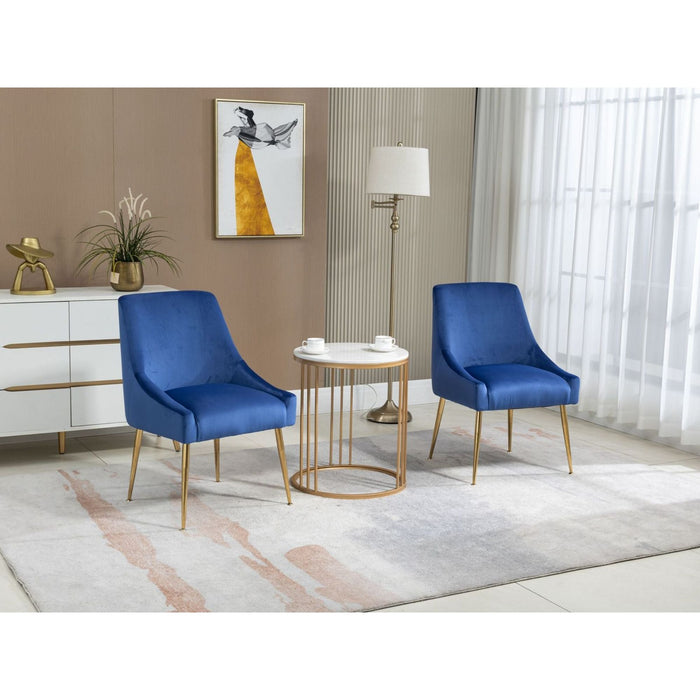 Velvet Upholstered Wing Back Parsons Chair - HomeBeyond