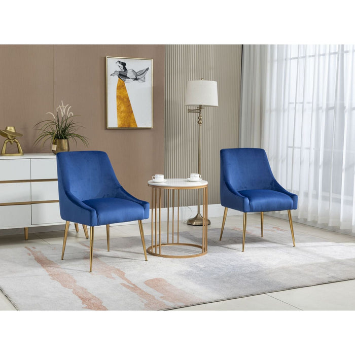 Velvet Upholstered Wing Back Parsons Chair - HomeBeyond