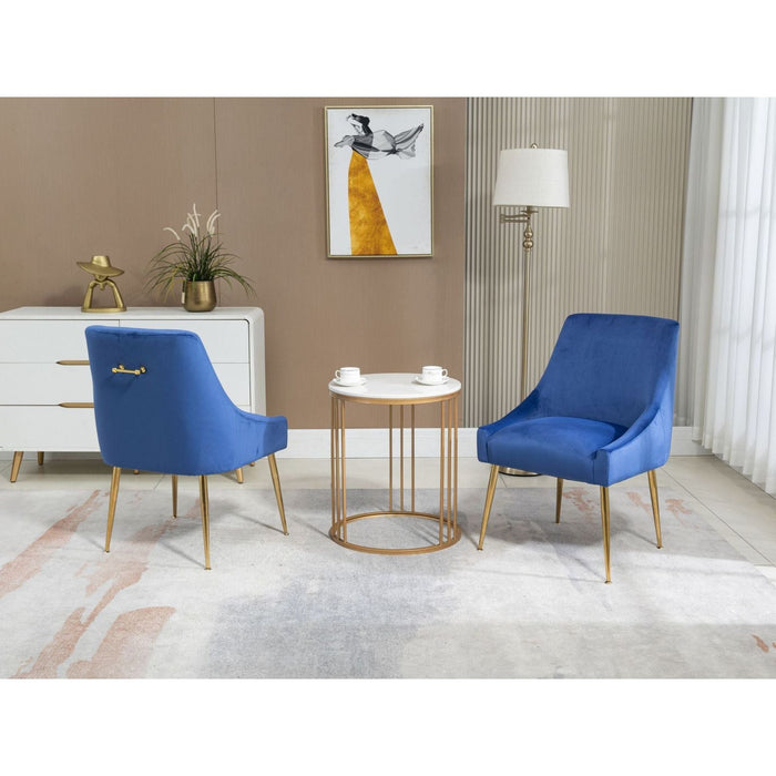 Velvet Upholstered Wing Back Parsons Chair - HomeBeyond