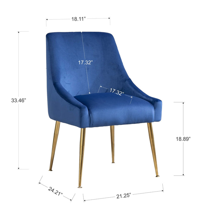 Velvet Upholstered Wing Back Parsons Chair - HomeBeyond