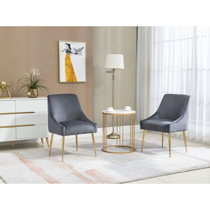 Velvet Upholstered Wing Back Parsons Chair - HomeBeyond