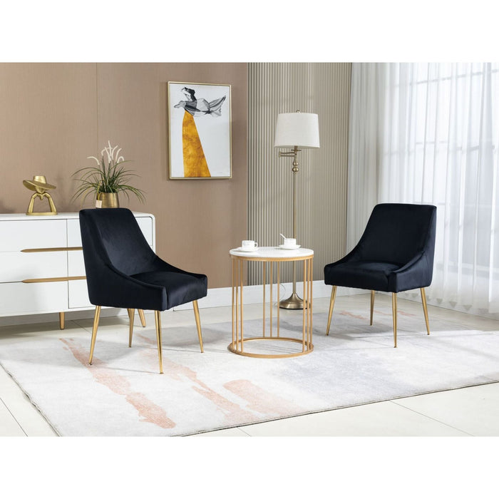 Velvet Upholstered Wing Back Parsons Chair - HomeBeyond