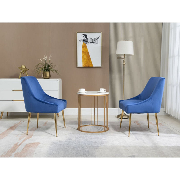 Velvet Upholstered Wing Back Parsons Chair - HomeBeyond
