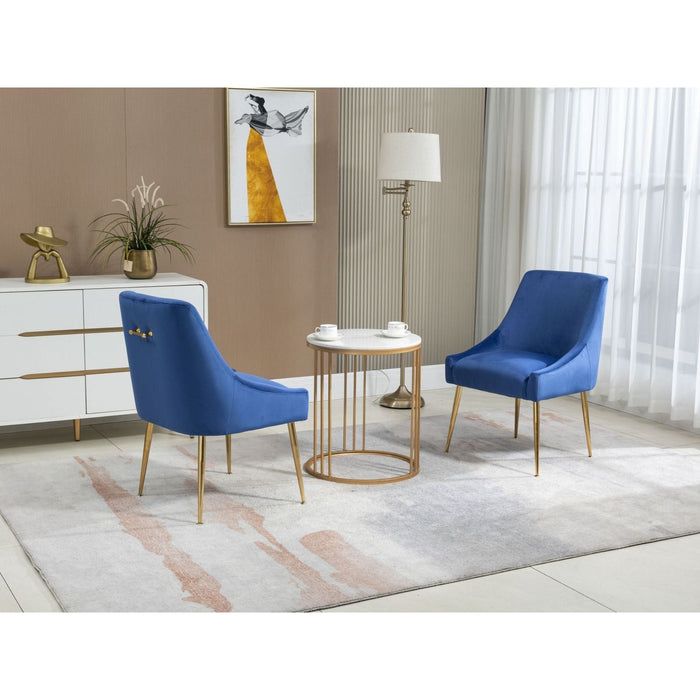 Velvet Upholstered Wing Back Parsons Chair - HomeBeyond