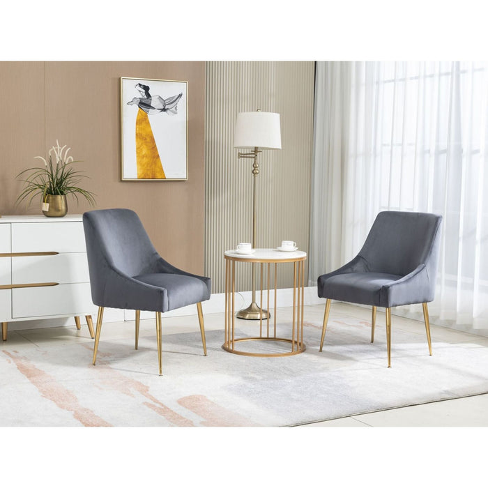 Velvet Upholstered Wing Back Parsons Chair - HomeBeyond