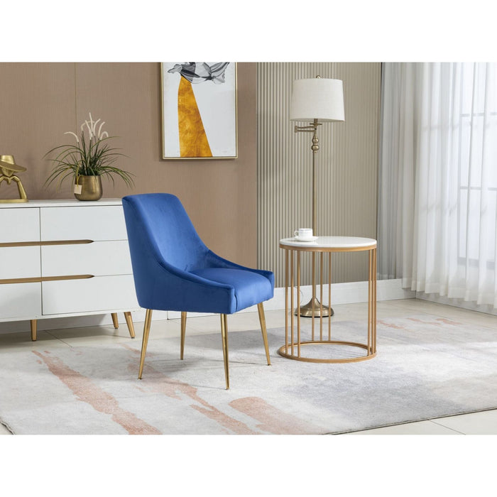 Velvet Upholstered Wing Back Parsons Chair - HomeBeyond