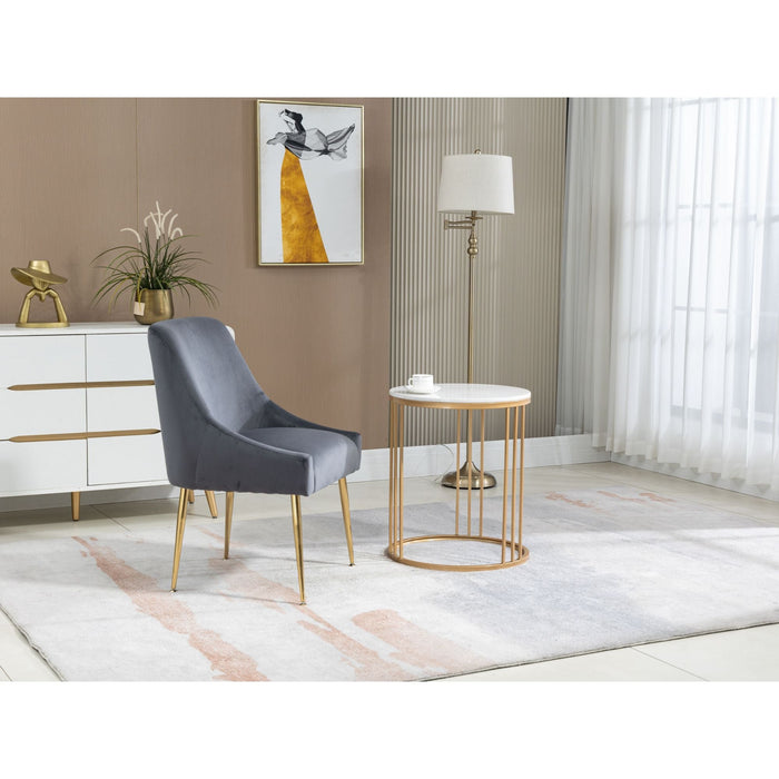 Velvet Upholstered Wing Back Parsons Chair - HomeBeyond