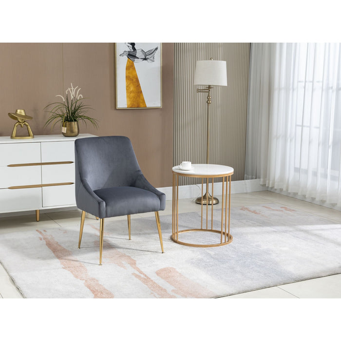 Velvet Upholstered Wing Back Parsons Chair - HomeBeyond