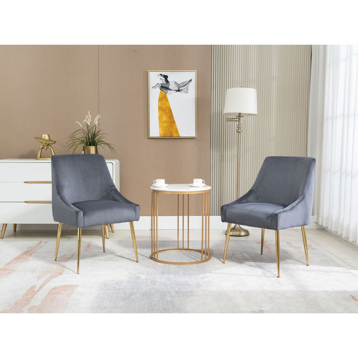 Velvet Upholstered Wing Back Parsons Chair - HomeBeyond