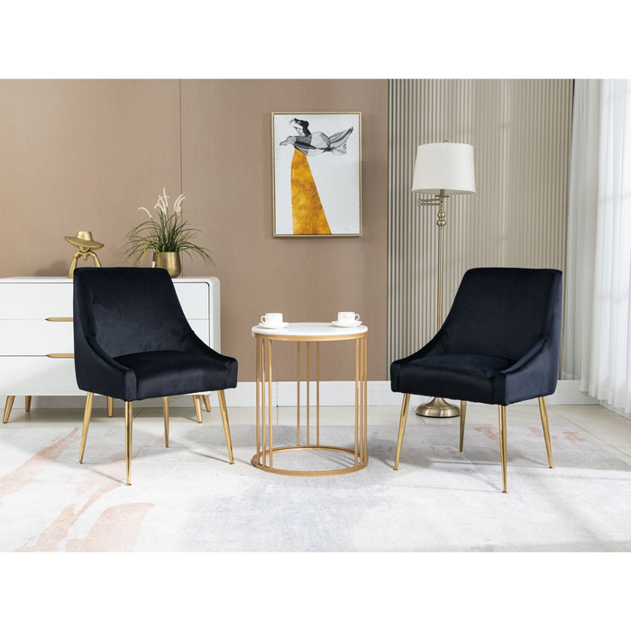 Velvet Upholstered Wing Back Parsons Chair - HomeBeyond