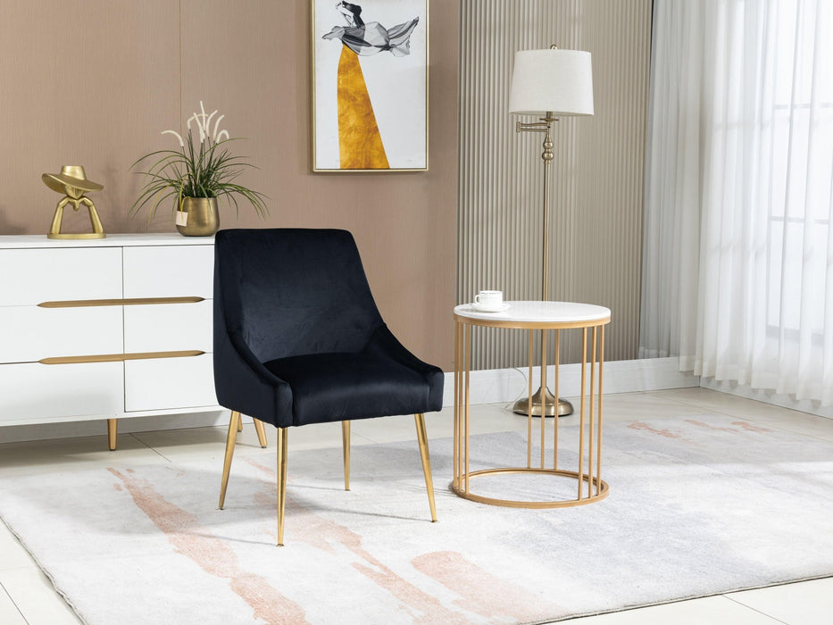 Velvet Upholstered Wing Back Parsons Chair - HomeBeyond