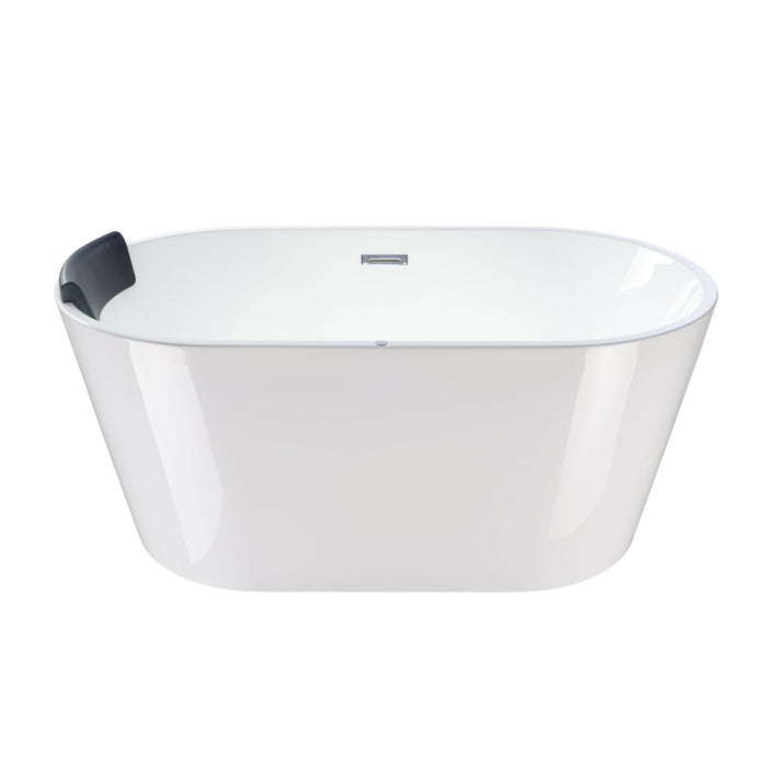 White Acrylic Freestanding Bathtub with Air Bubble System - HomeBeyond