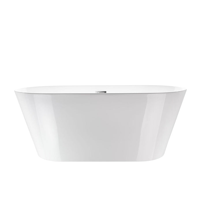 White Acrylic Freestanding Bathtub with Air Bubble System - HomeBeyond