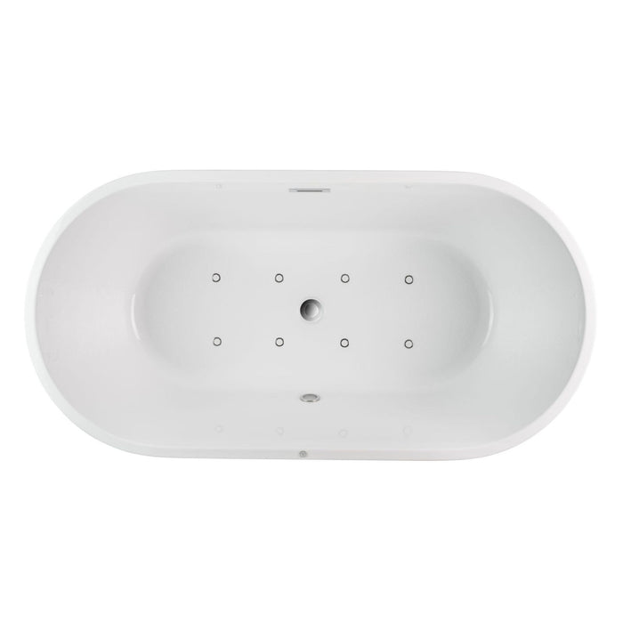 White Acrylic Freestanding Bathtub with Air Bubble System - HomeBeyond