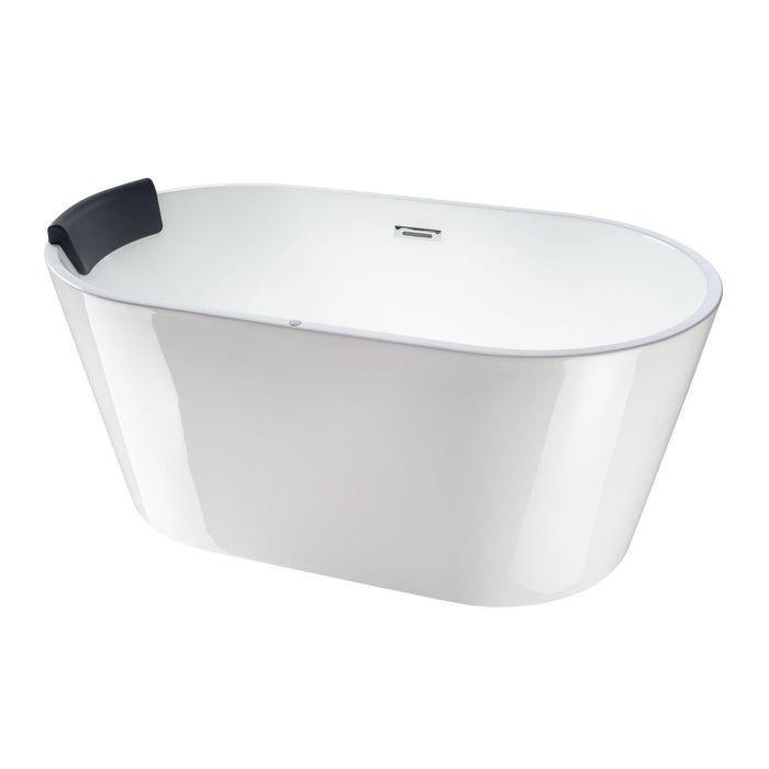 White Acrylic Freestanding Bathtub with Air Bubble System - HomeBeyond